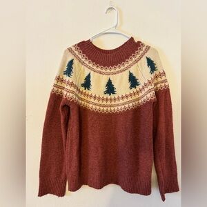 Women's Maurices Festive Tree Pattern Sweater